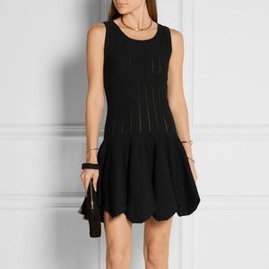 Jonathan Simkhai Pointelle Black Sleeveless Knit A-Line Mini Dress Size Small